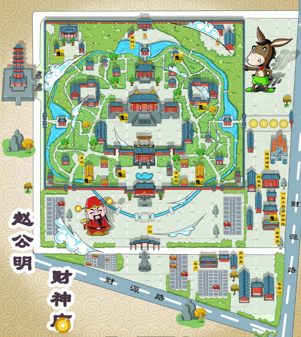 惠阳寺庙类手绘地图